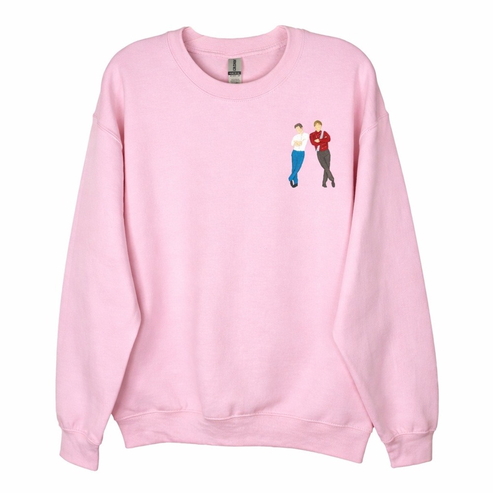 Red White & Royal Blue Medium‎ Sweatshirt Embroidered Alex Henry Wedding Pink